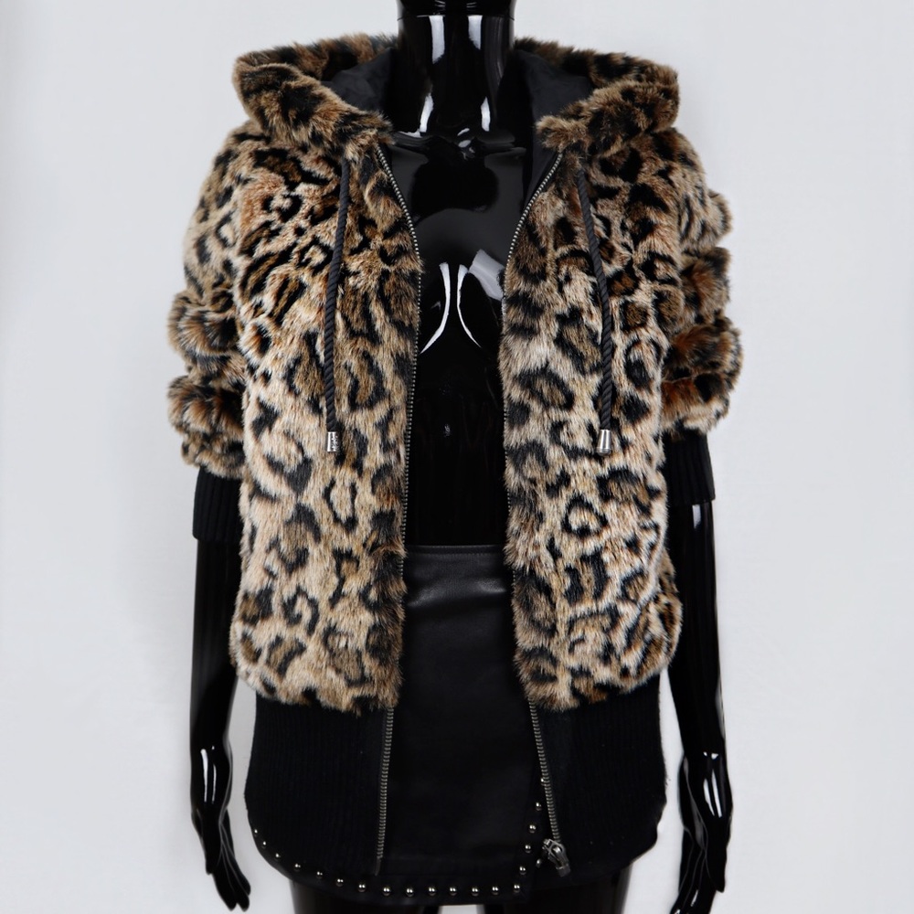 Faux Fur Cheetah Print Jacket